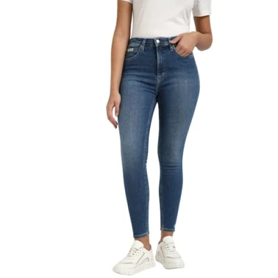 Image of Calvin Klein Jeans HIGH RISE Super Skinny Ankle Fit, Women&#039;s, Size: 29, Denim medium