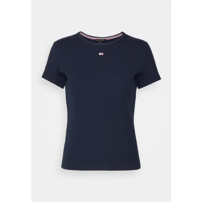Image of Tommy Jeans SLIM Essential Basic Tshirt, Women&#039;s, Size: 6, Dark night navy