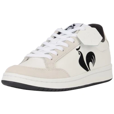 Image of le coq sportif Court Rooster Trainers, Size: 8, Optical white/black Leather