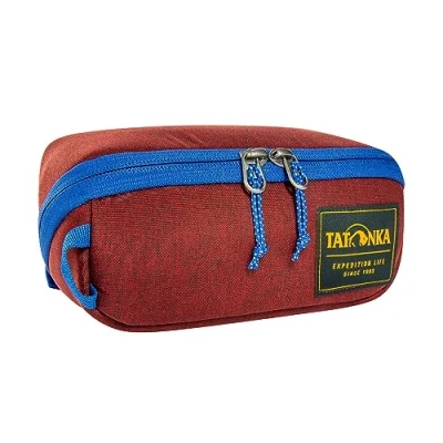 Image of Tatonka Kulturbeutel Square Zip Pouch S (1L) Aufklappbare Waschtasche mit 2 Reißverschluss Netztaschen PFC/PFAS frei 8 x 19 7 cm, Tango Red, Wide open wash bag