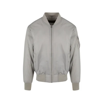 Image of Urban Classics Basic Bomber Jacket, Men&#039;s, Size: Small, Grey