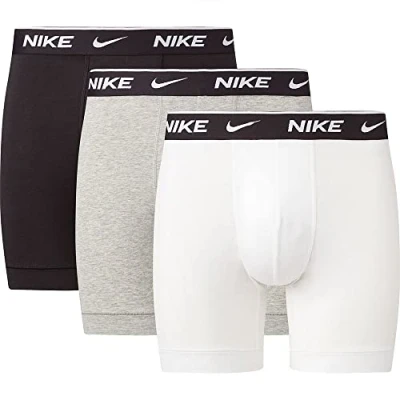 Image of Nike Underwear Brief 3 PACK Pants, Men&#039;s, Size: XS, White/grey heather/black