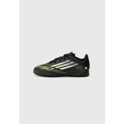 Image of adidas Performance F50 CLUB Unisex Astro turf trainers Core black/ironcoloured/lucid lemon for kids, Size: 1.5, black/iron/coloured/lucid