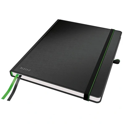 Image of Leitz iPad Size Hard Cover Notebook, Black (80 Sheets, Ruled, with 2 Bookmarks, 100 gsm Ivory Paper, Complete Range)