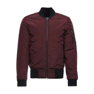 Image of Urban Classics 2TONE Bomber Jacket Jacket, Men&#039;s, Size: Medium, Burgundy/black