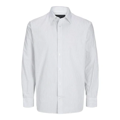 Image of JACK &amp; JONES Men&#039;s Jprblabushwick Stanley Shirt L/S Sn Long Sleeve, Cloud Dancer/Fit:stripe, L