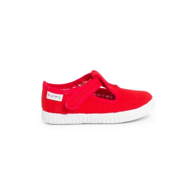 Image of Pisamonas Boys T Bar Loop Fasteners Shoes Size 8.5 Color Red