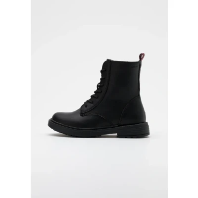 Image of Geox Eclair GIRL Laceup ankle boots for kids, Size: 8.5K, Black High quality imitation leather