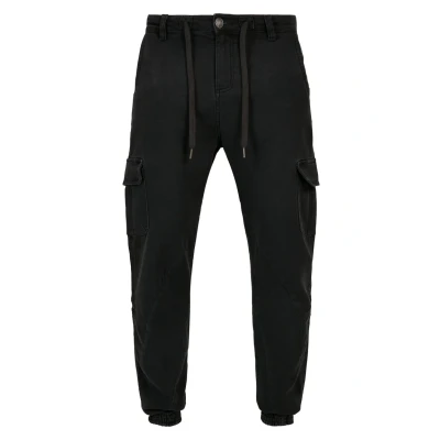 Image of Urban Classics Knitted Cargo Jogging Pants trousers, Men&#039;s, Size: 30, Black