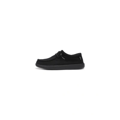Image of WALK IN PITAS WP150 WALLABI Washed Men&#039;s Loafers Casual Boat Shoes Summer Sneakers and Comfortable for Men, Black/White, 41 EU