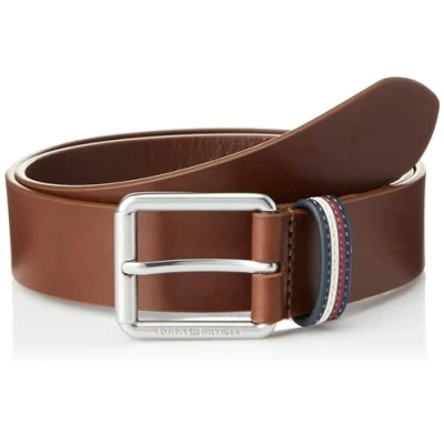 Image of Tommy Hilfiger Men Belt Leather, Brown (Tan), 110