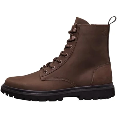 Image of Calvin Klein Jeans EVA BOOT MID Laceup Rebellious ankle boots, Men&#039;s, Size: 8, Dark brown Nubuck