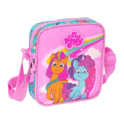 Image of Safta MY LITTLE PONY MAGIC Small Messenger Bag, Children&#039;s Shoulder Ideal for Children from 5 to 14 Years, Comfortable and Versatile, Quality Resistance, 16 x 4 18 cm, Pink/Turquoise,