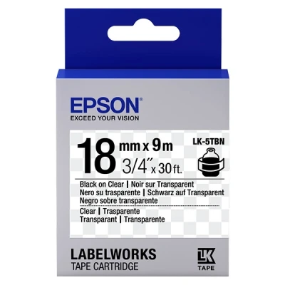 Image of Epson C53S655008 TAPE LK 5TBN CLEAR BLK /CLEAR 18/9 (Consumables &gt; Labels) )s