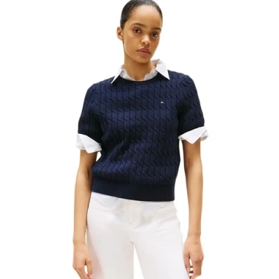 Image of Tommy Hilfiger Women&#039;s Pullover Sweater, Blue (Dark Night Navy), XL