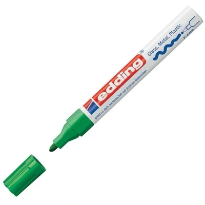 Image of edding 750 Gloss Paint Markers Green 1 Marker Bullet Tip 2 4 mm Pen for Glass, Stone, Wood, Plastic and Paper Waterproof, Strong Opaque