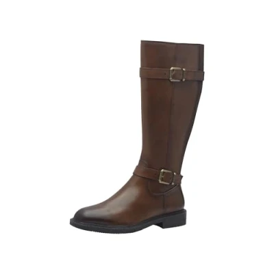 Image of Marco Tozzi Cowboy/Biker boots, Women&#039;s, Size: 6, Cognac comb Leather