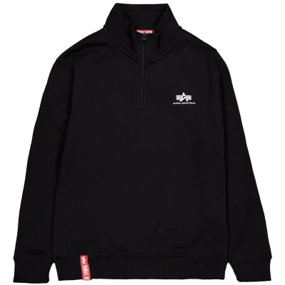 Image of Alpha Industries HALF ZIPP Sweatshirt, Men&#039;s, Size: XXL, Black