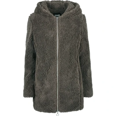 Image of Urban Classics Ladies Sherpa Jacket Winter coat, Women&#039;s, Size: XS, Brown