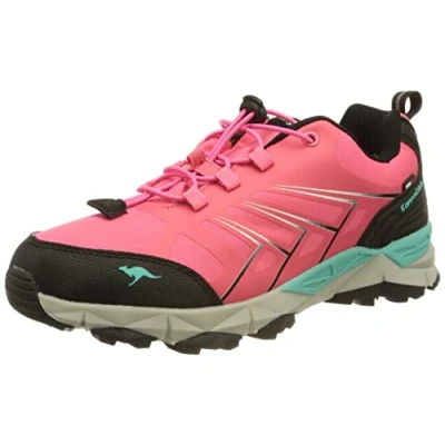 Image of Kangaroos Ground RTX Unisex Trainers for kids, Size: 4, Daisy pink/mint Synthetics/textile