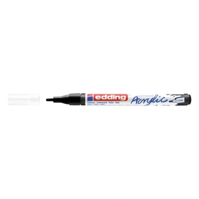 Image of edding 5300 acrylic marker fine black 1 waterproof paint round nib 2mm pen for drawing on canvas, art paper and wood markers pebbles