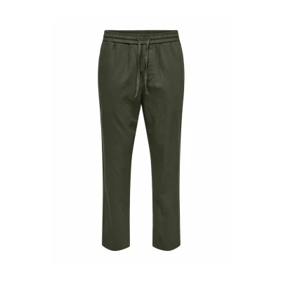 Image of Only &amp; Sons Onslinus Trousers, Men&#039;s, Size: Small, Olive night