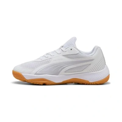 Image of Puma Solarflash III Unisex Handball shoes for kids, Size: 12K, White/lilac crush/berry