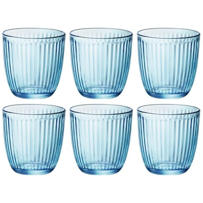 Image of Bormioli Rocco Water Glasses Line Blue 290 ml 6 pieces