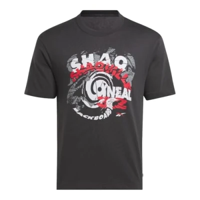 Image of Reebok SHAQ Spiral TEE Print Tshirt, Men&#039;s, Size: Large, Washed black