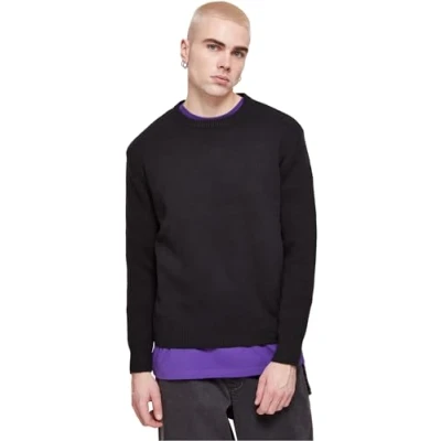 Image of Urban Classics Men&#039;s Heavy Oversized Sweater Sweatshirt, Black, XXXL, 3XL