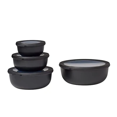 Image of Mepal Bowls Set Nordic Black of 4 (350, 750 ml, 1.25 and 2.25 Liter)