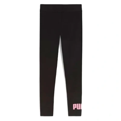 Image of Puma LOGO Unisex Leggings Trousers for kids, Size: 8y(7 8y), Black/poised pink