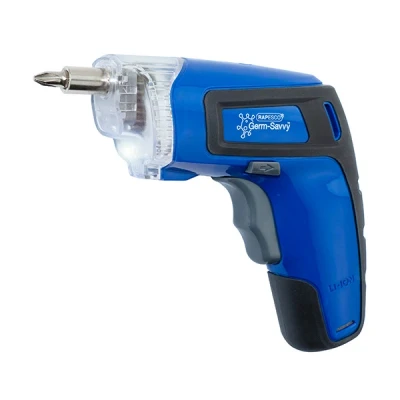 Image of Rapesco 1640 Germ Savvy Antibacterial, Cordless Screwdriver 3.6V, Blue