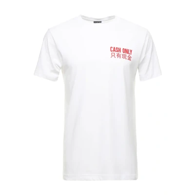 Image of Mister Tee CASH ONLY Print Tshirt, Men&#039;s, Size: Large, White