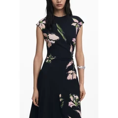 Image of Desigual Floral Day dress, Women&#039;s, Size: 16, Black