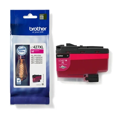 Image of Brother LC 427XLM Inkjet Cartridge, Magenta, Single Pack, High Yield, Includes 1 x Genuine Supplies