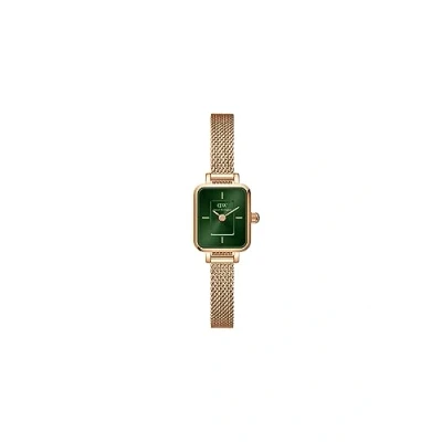 Image of Daniel Wellington Quadro MINI Melrose Emerald Watch Rose goldcoloured, Size: One Size, gold coloured