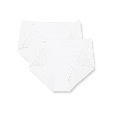 Image of Sloggi Purse Sense LUX MAXI 2 PACK Briefs, Women&#039;s, Size: 14, White