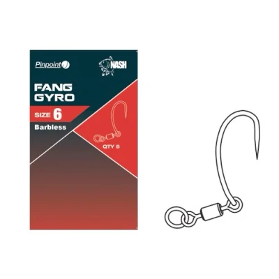 Image of Nash Fang Gyro Size 4 Barbless (5pcs) Carp hooks