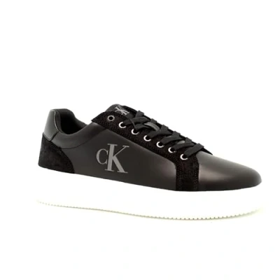 Image of Calvin Klein Men&#039;s Chunky Cupsole Authentic Ym0ym01123 Sneakers, Black Bright White, 6.5 UK