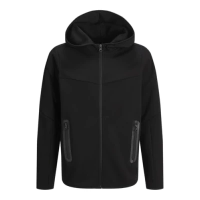 Image of JACK &amp; JONES Boy Hooded Jacket Plain Hoodie with Zip for Boys, black, 152