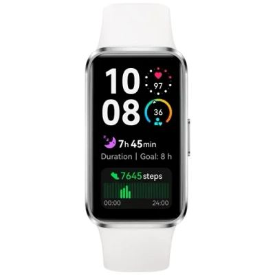Image of HUAWEI Band 10, Slim Aluminium Alloy Case, Comfort Wristband, Professional Sleep Analysis, AI Powered Fitness Tracking, Fast Charging, Compatible with Android &amp; iOS, White