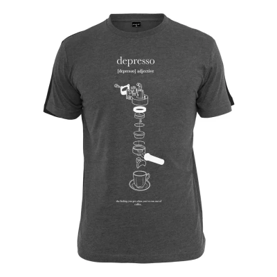 Image of Mister Tee Depresso Print Tshirt, Men&#039;s, Size: Small, Charcoal