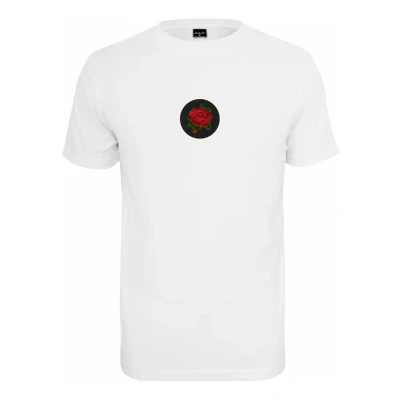 Image of Mister Tee ROSE Patch Print Tshirt, Men&#039;s, Size: Small, White