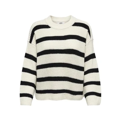 Image of JDY Women&#039;s Jdyjusty L/S Stripe KNT Noos Jumper Knitted, Eggnog, S
