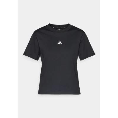Image of adidas Sportswear Essentials Small LOGO Basic Tshirt, Women&#039;s, Size: Small, Black/white