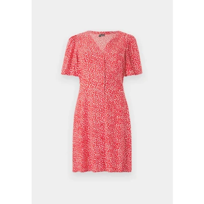 Image of Vero Moda Vmalba Short Dress Shirt dress, Women&#039;s, Size: XL, Fiery red/joey dot