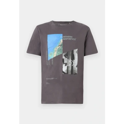 Image of TOM Tailor Denim Print Tshirt, Men&#039;s, Size: Small, Pavement grey