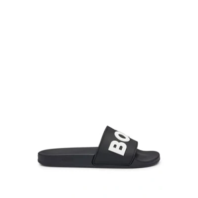 Image of BOSS KIRK Unisex Pool slides, Size: 4, Black one Pu