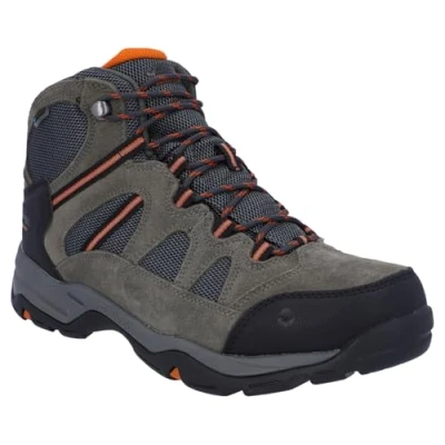 Image of HI TEC Bandera II WP Hiking shoes, Men&#039;s, Size: 8, Charcoal/graphite/burnt orange Leather and textile